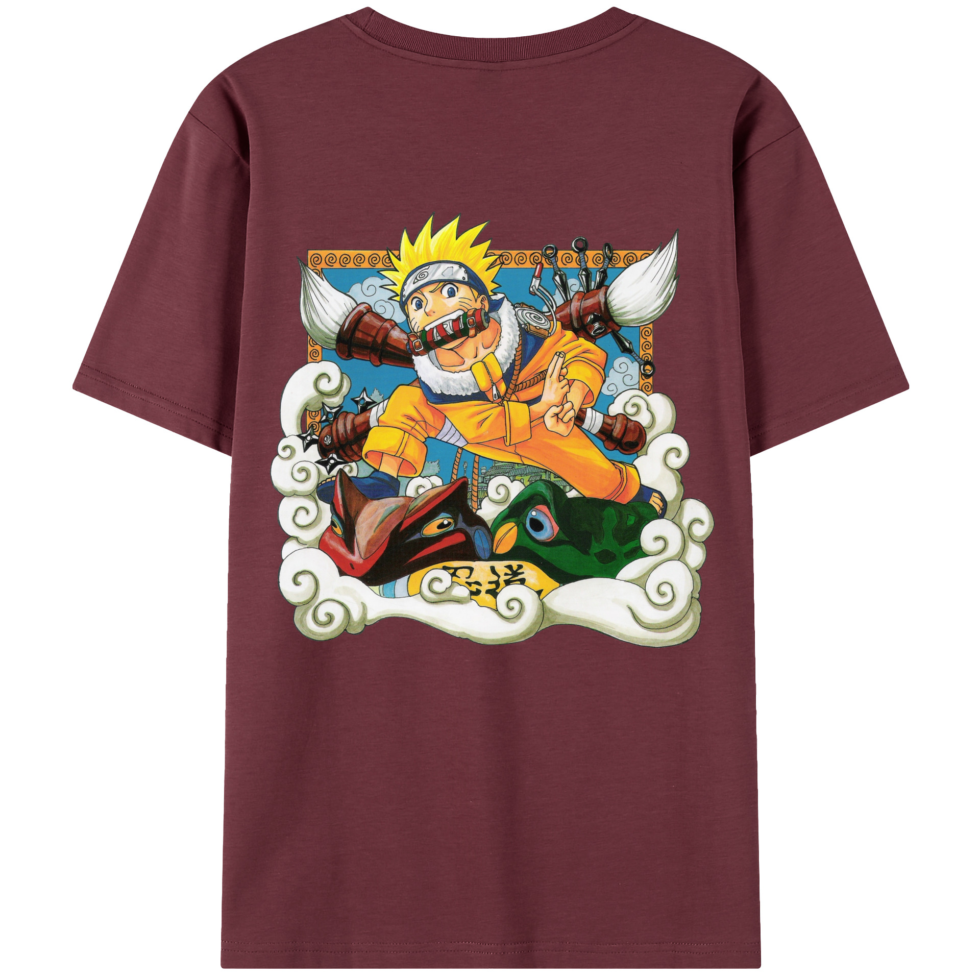 （画像用） NARUTO -ナルト- うずまき ナルト Uzumaki Naruto 綿100％半袖Tシャツ（背面プリント）